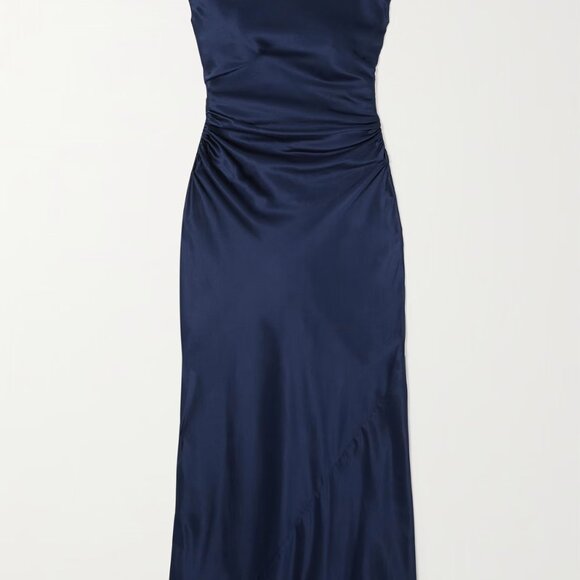 Reformation - Veida Silk Midi Dress Navy - Picture 4 of 9